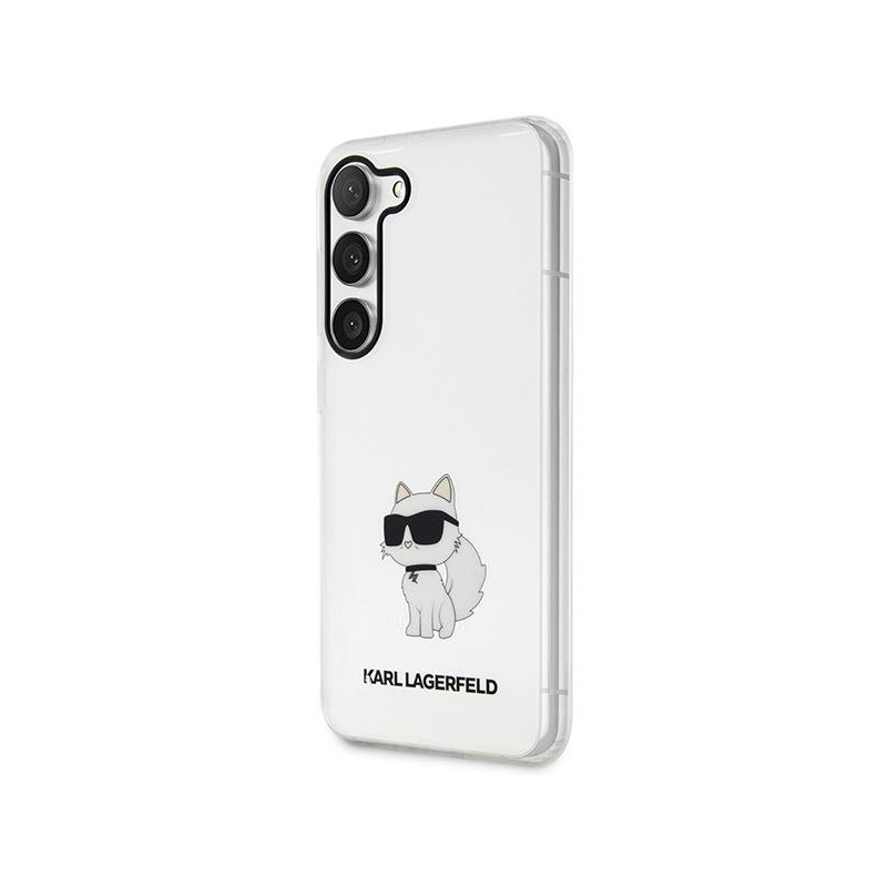 Karl Lagerfeld Ikonik Choupette dėklas Samsung Galaxy S23 - skaidrus