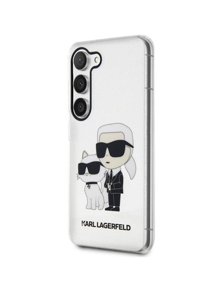Karl Lagerfeld Glitter Karl&Choupette dėklas Samsung Galaxy S23 - skaidrus Karl Lagerfeld Glitter Karl&Choupette dėklas Samsung Galaxy S23 - skaidrus