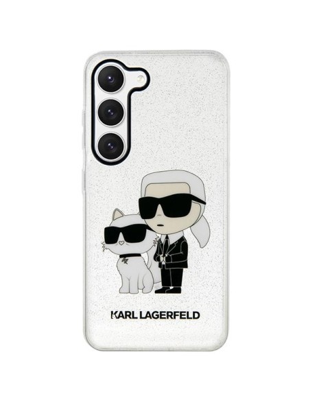 Karl Lagerfeld Glitter Karl&Choupette dėklas Samsung Galaxy S23 - skaidrus Karl Lagerfeld Glitter Karl&Choupette dėklas Samsung Galaxy S23 - skaidrus