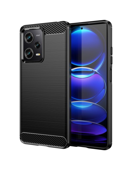 Anglies dėklas Xiaomi Poco X5 Pro 5G lankstus silikoninis anglies dangtelis juodas