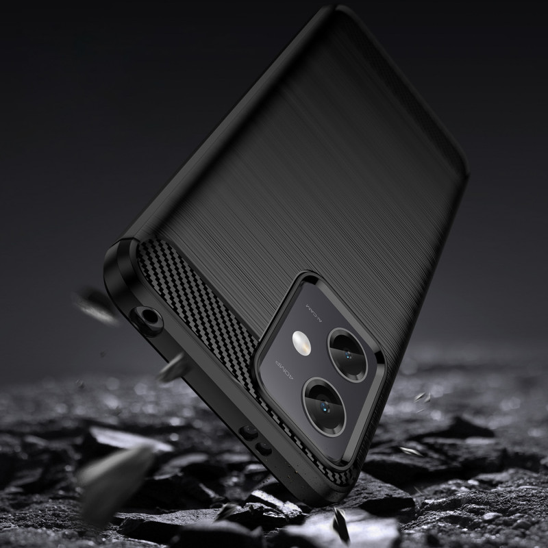 Anglies dėklas Xiaomi Poco X5 5G / Redmi Note 12 5G lankstus silikoninis anglies dangtelis juodas