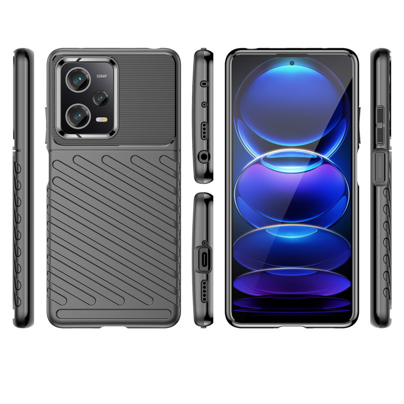 „Thunder Case Xiaomi Poco X5 Pro 5G“ / „Redmi Note 12 Pro“ silikoninis šarvuotas dangtelis juodas