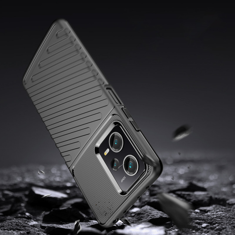 „Thunder Case Xiaomi Poco X5 Pro 5G“ / „Redmi Note 12 Pro“ silikoninis šarvuotas dangtelis juodas