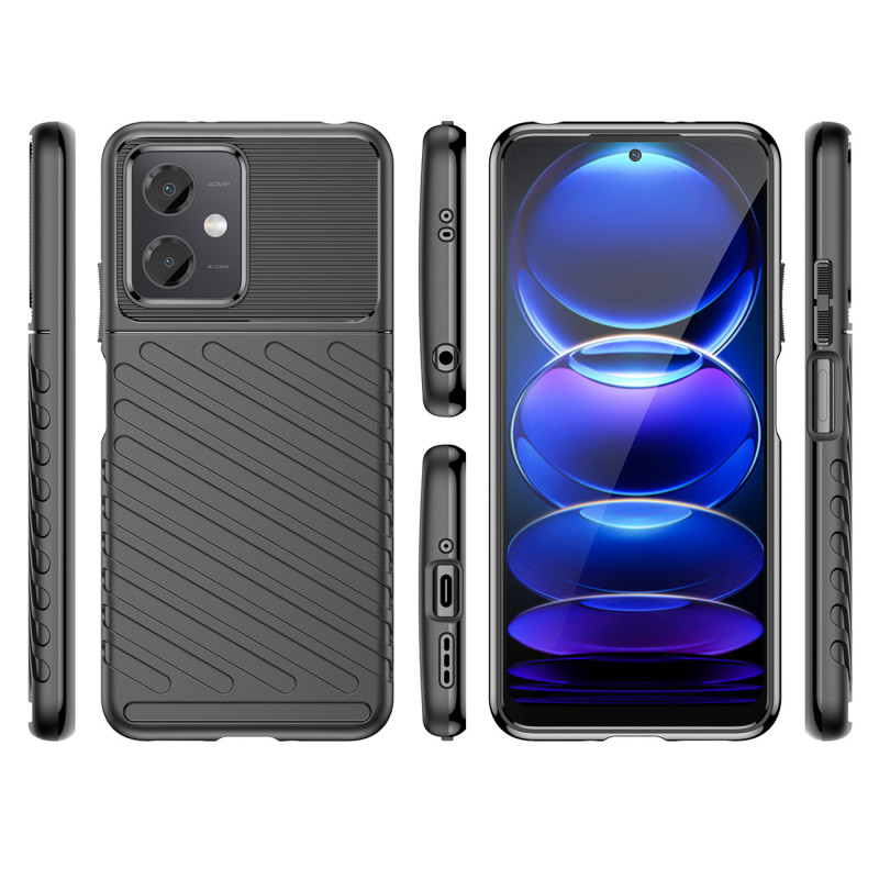 „Thunder Case Xiaomi Poco X5 5G“ / „Redmi Note 12 5G“ silikoninis šarvuotas dangtelis juodas