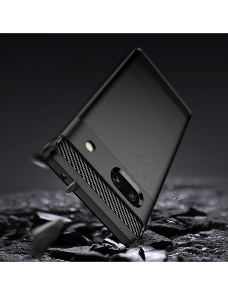Anglies dėklas, skirtas Google Pixel 7a, lankstus silikoninis anglies dangtelis, juodas Anglies dėklas, skirtas Google Pixel 7a, lankstus silikoninis anglies dangtelis, juodas
