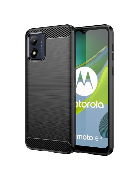 Anglies dėklas Motorola Moto E13 lankstus silikoninis anglies dangtelis juodas Anglies dėklas Motorola Moto E13 lankstus silikoninis anglies dangtelis juodas