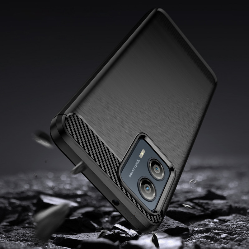 Anglies dėklas Motorola Moto G53 lankstus silikoninis anglies dangtelis juodas