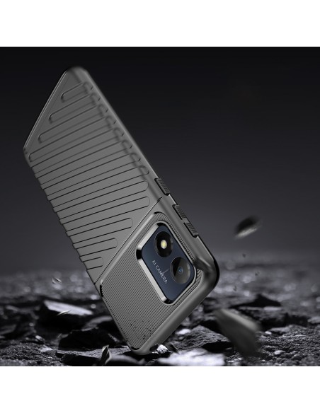 „Thunder“ dėklas Motorola Moto E13 silikoninis šarvuotas dangtelis, juodas