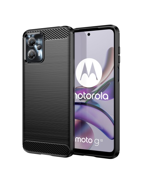 Anglies dėklas Motorola Moto G13, lankstus silikoninis anglies dangtelis, juodas