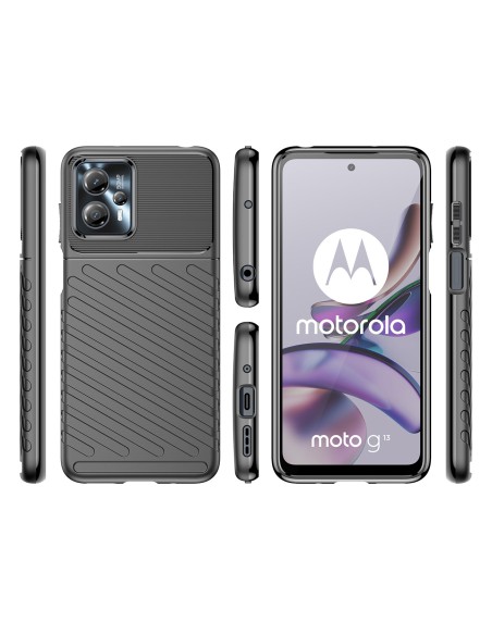 Thunder Dėklas Motorola Moto G13, silikonas, šarvuotas dangtelis, juodas