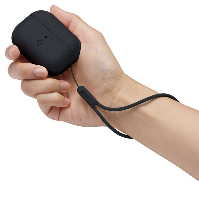 Spigen Silicone Fit Strap Dėklas, skirtas Apple AirPods Pro 1/ 2 – juodas