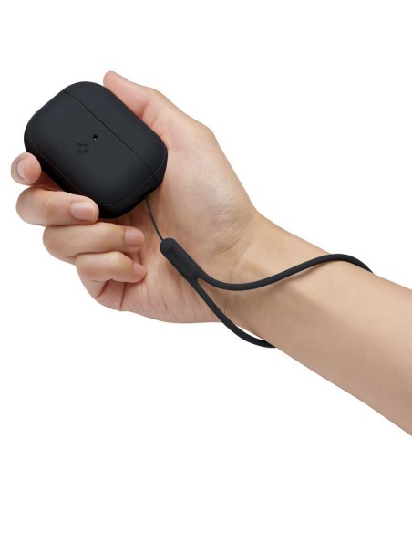 Spigen Silicone Fit Strap Dėklas, skirtas Apple AirPods Pro 1/ 2 – juodas Spigen Silicone Fit Strap Dėklas, skirtas Apple AirPods Pro 1/ 2 – juodas