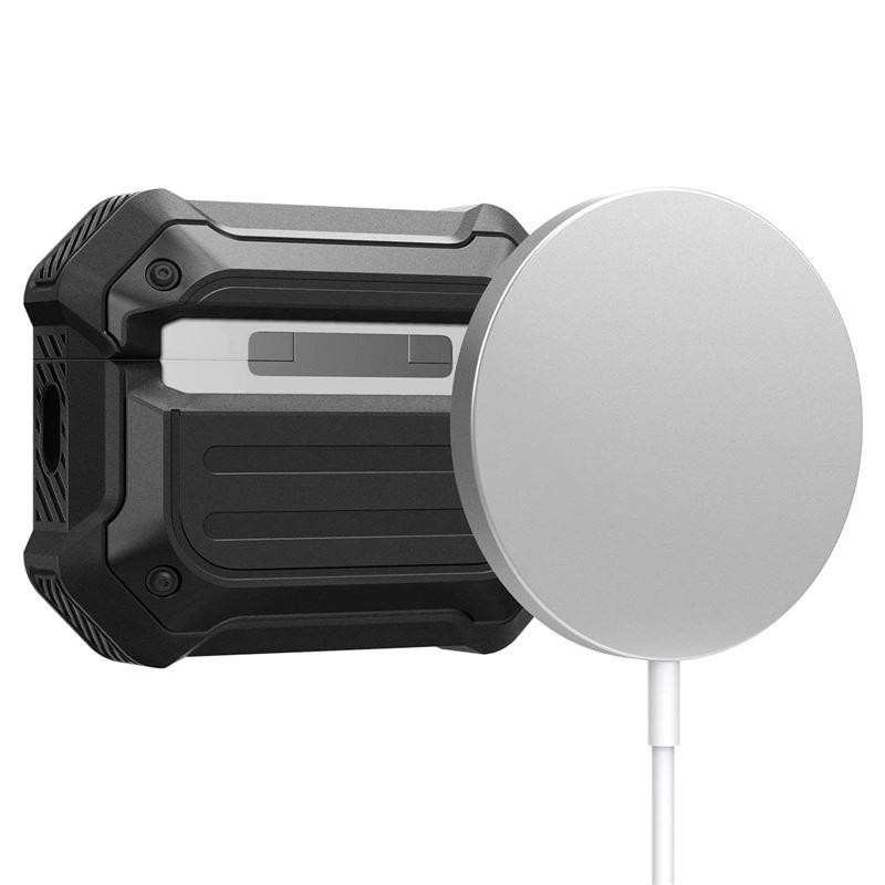 Spigen Tough Armor MagSafe dėklas, skirtas Apple AirPods Pro 1/ 2 – juodas Spigen Tough Armor MagSafe dėklas, skirtas Apple AirPods Pro 1/ 2 – juodas
