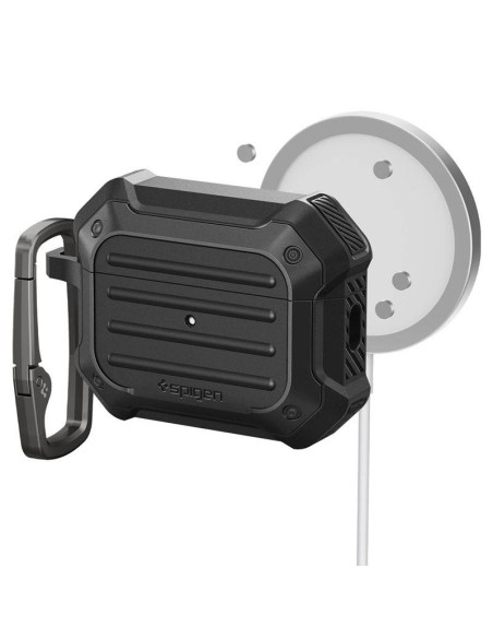 Spigen Tough Armor MagSafe dėklas, skirtas Apple AirPods Pro 1/ 2 – juodas Spigen Tough Armor MagSafe dėklas, skirtas Apple AirPods Pro 1/ 2 – juodas