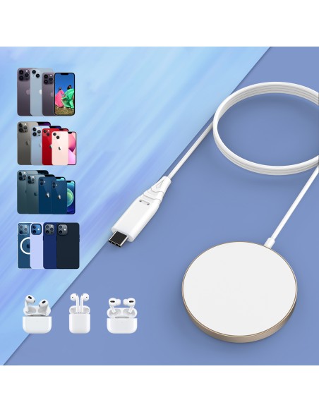 „Choetech“ 15 W belaidis magnetinis „MagSafe“ įkroviklis, skirtas „iPhone 12/ 13/ 14 Gold“ (T518-F-GO)