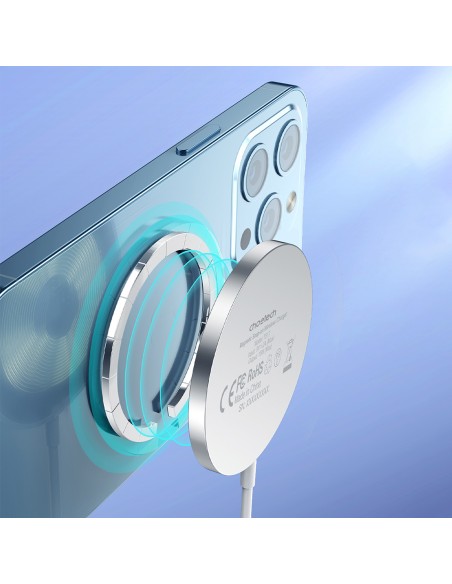 Choetech 15 W indukcinis įkroviklis su USB C laidu baltas (T518-F) Choetech 15 W indukcinis įkroviklis su USB C laidu baltas (T518-F)