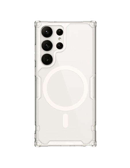 Nillkin Nature Pro magnetinis dėklas, skirtas Samsung Galaxy S23 Ultra su MagSafe šarvuotu dangteliu baltu Nillkin Nature Pro magnetinis dėklas, skirtas Samsung Galaxy S23 Ultra su MagSafe šarvuotu dangteliu baltu