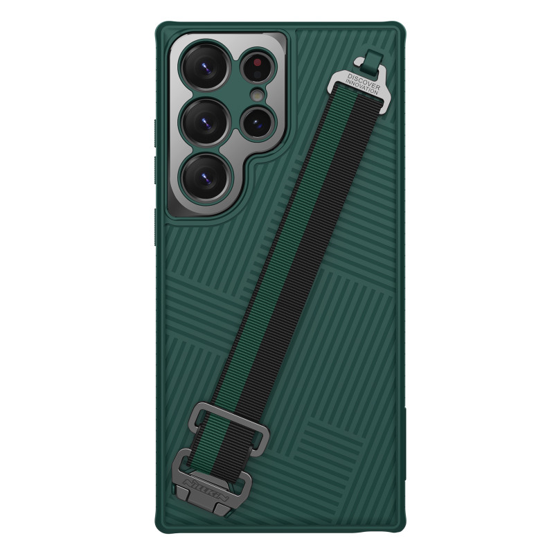 Nillkin Strap Case Dėklas, skirtas Samsung Galaxy S23 Ultra Armored Dangtelis su riešo dirželiu žalia Nillkin Strap Case Dėklas, skirtas Samsung Galaxy S23 Ultra Armored Dangtelis su riešo dirželiu žalia