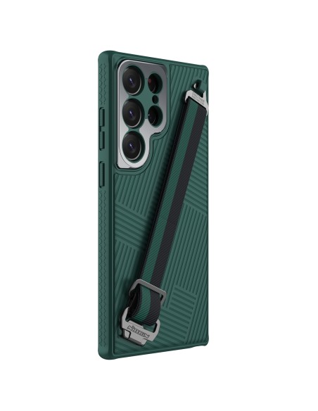 Nillkin Strap Case Dėklas, skirtas Samsung Galaxy S23 Ultra Armored Dangtelis su riešo dirželiu žalia Nillkin Strap Case Dėklas, skirtas Samsung Galaxy S23 Ultra Armored Dangtelis su riešo dirželiu žalia