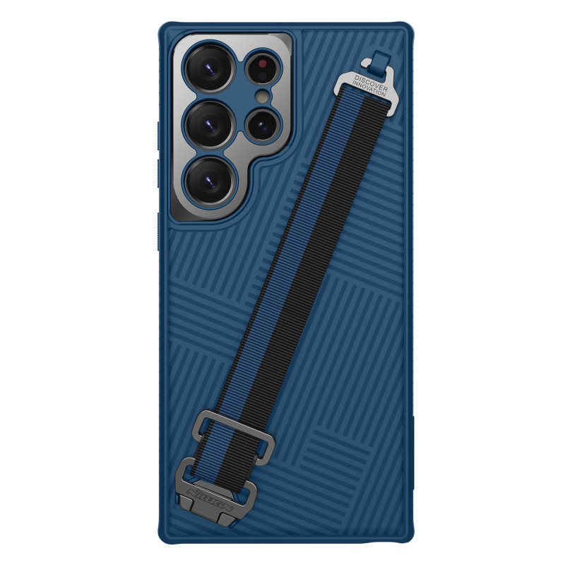 Nillkin Strap Case Dėklas, skirtas Samsung Galaxy S23 Ultra Armored Cover with Hand Strap Blue Nillkin Strap Case Dėklas, skirtas Samsung Galaxy S23 Ultra Armored Cover with Hand Strap Blue