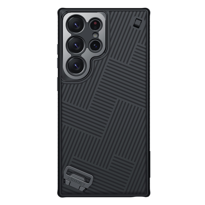 Nillkin Strap Case Dėklas, skirtas Samsung Galaxy S23 Ultra Armored Cover su juodu riešo dirželiu