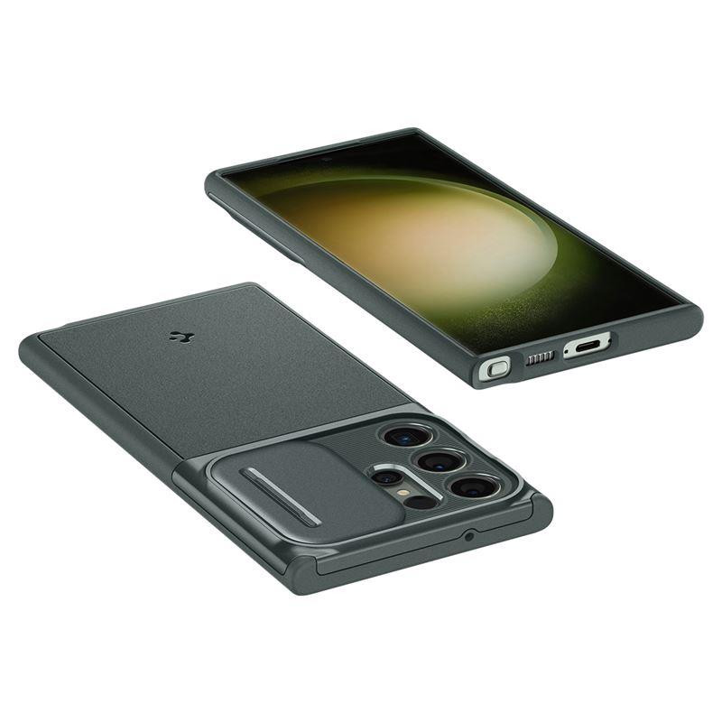 Spigen Optik Armor dėklas Samsung Galaxy S23 Ultra - tamsiai žalias
