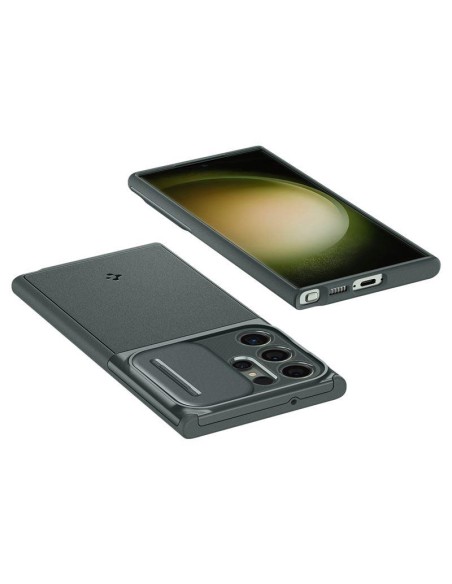 Spigen Optik Armor dėklas Samsung Galaxy S23 Ultra - tamsiai žalias Spigen Optik Armor dėklas Samsung Galaxy S23 Ultra - tamsiai žalias