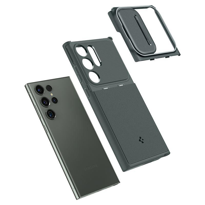Spigen Optik Armor dėklas Samsung Galaxy S23 Ultra - tamsiai žalias