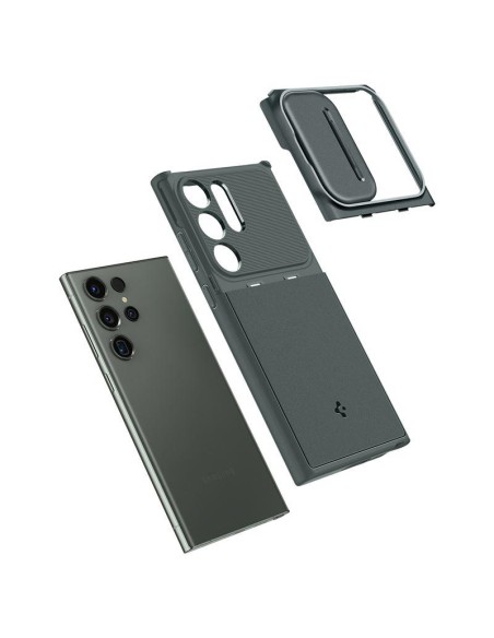 Spigen Optik Armor dėklas Samsung Galaxy S23 Ultra - tamsiai žalias Spigen Optik Armor dėklas Samsung Galaxy S23 Ultra - tamsiai žalias