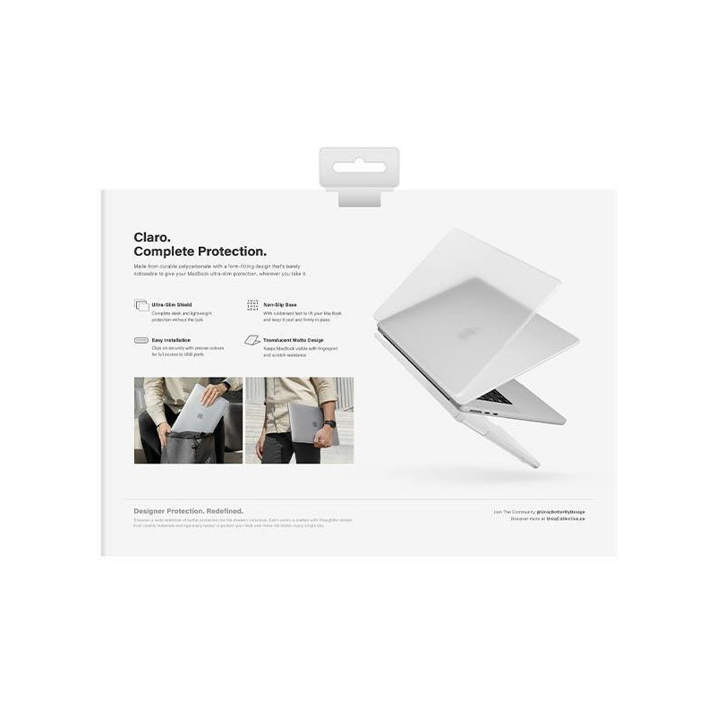 Uniq Claro dėklas skirtas MacBook Air 13 (2022) - skaidrus