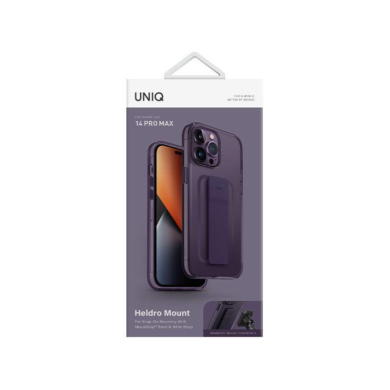 Uniq Heldro Mount dėklas, skirtas iPhone 14 Pro Max - violetinė