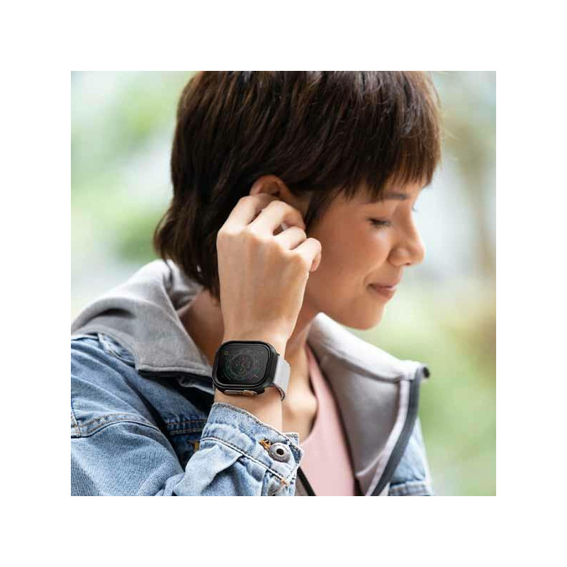 UNIQ Valencia dėklas Apple Watch Ultra 49 mm - juodas