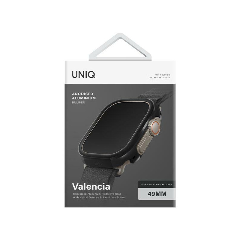 UNIQ Valencia dėklas Apple Watch Ultra 49 mm - juodas