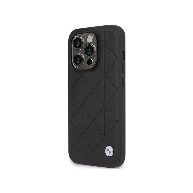 BMW odinis dygsniuotas dėklas iPhone 14 Pro - juodas