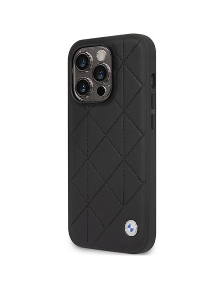 BMW odinis dygsniuotas dėklas iPhone 14 Pro - juodas BMW odinis dygsniuotas dėklas iPhone 14 Pro - juodas