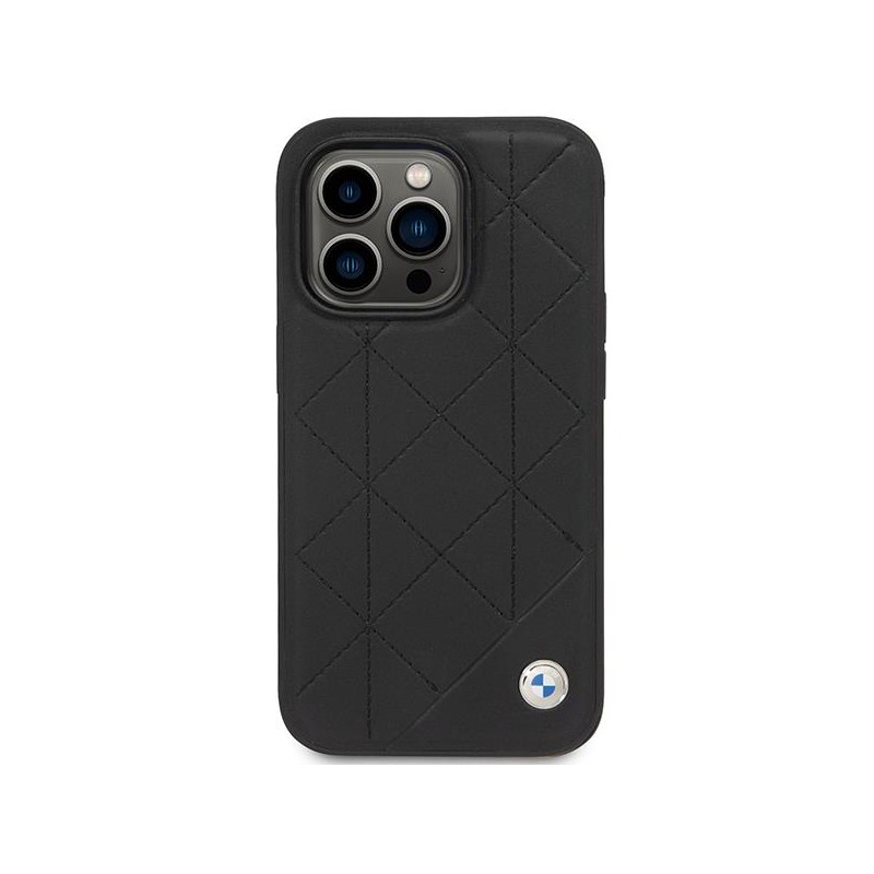 BMW odinis dygsniuotas dėklas iPhone 14 Pro - juodas