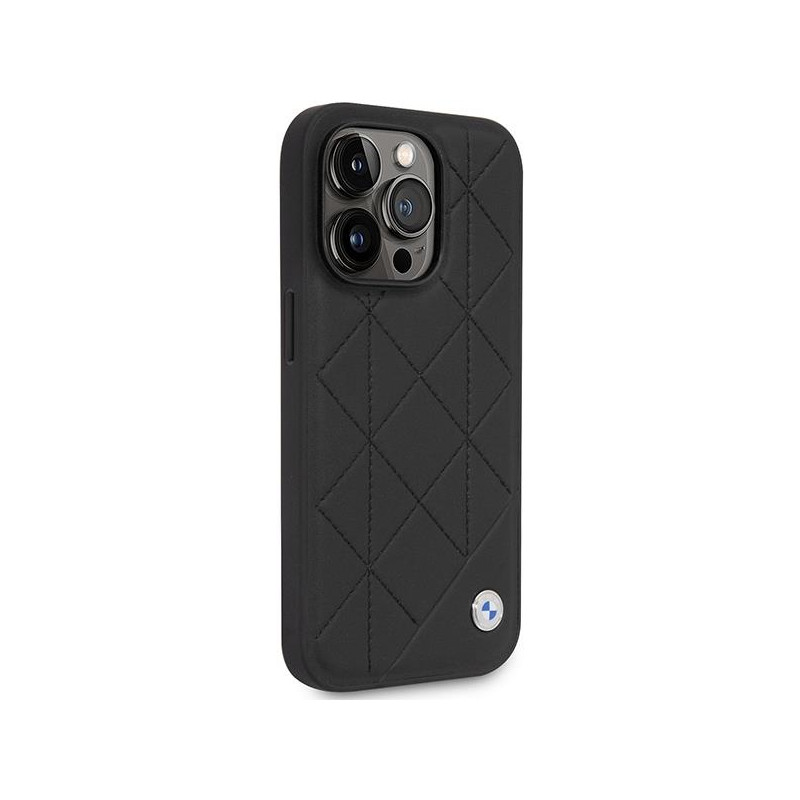 BMW odinis dygsniuotas dėklas iPhone 14 Pro - juodas