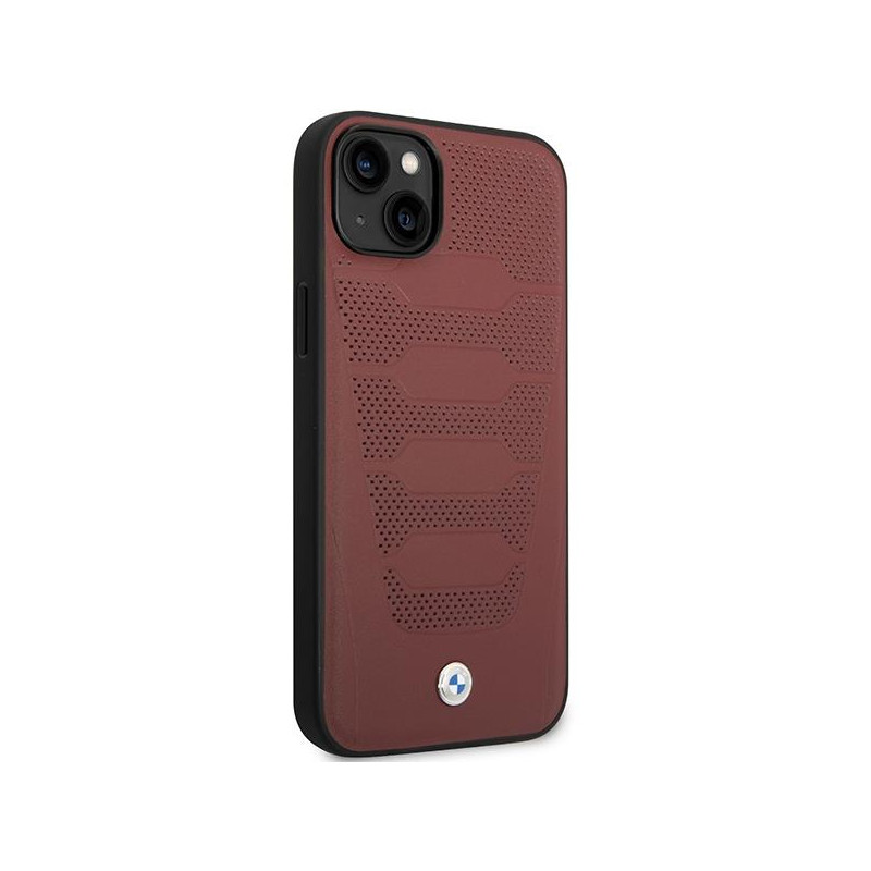 BMW Leather Seats Pattern dėklas iPhone 14 - bordo