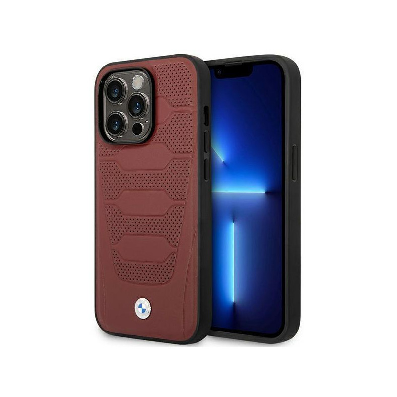 BMW Leather Seats Pattern MagSafe dėklas iPhone 14 Pro Max - bordo BMW Leather Seats Pattern MagSafe dėklas iPhone 14 Pro Max - bordo