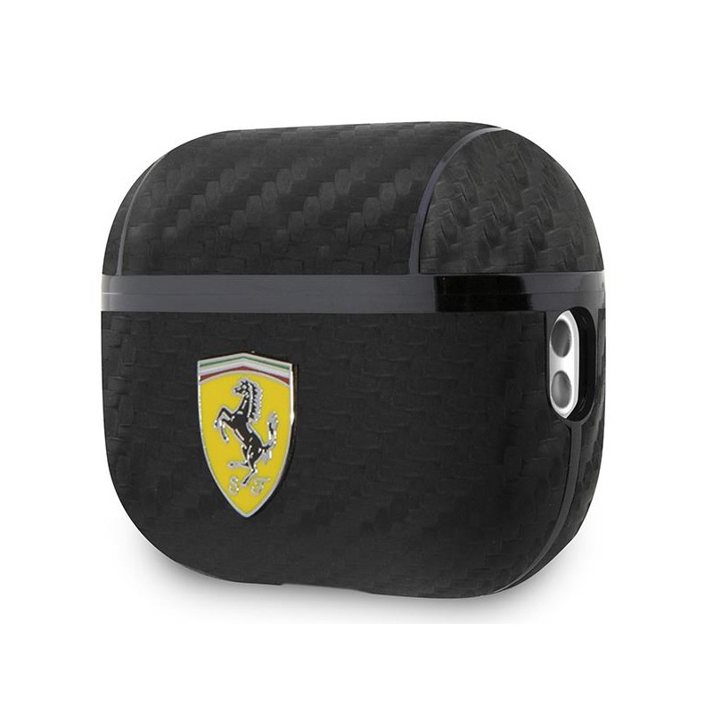 Ferrari On Track PU Carbon dėklas, skirtas AirPods Pro 2 dangteliui - juodas