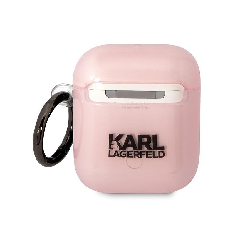 Karl Lagerfeld Ikonik Choupette dėklas, skirtas AirPods 1/ 2 – rožinis
