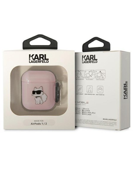 Karl Lagerfeld Ikonik Choupette dėklas, skirtas AirPods 1/ 2 – rožinis Karl Lagerfeld Ikonik Choupette dėklas, skirtas AirPods 1/ 2 – rožinis