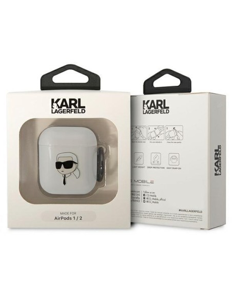 Karl Lagerfeld Karl& 39 s Head dėklas, skirtas AirPods 1/ 2 – skaidrus Karl Lagerfeld Karl& 39 s Head dėklas, skirtas AirPods 1/ 2 – skaidrus