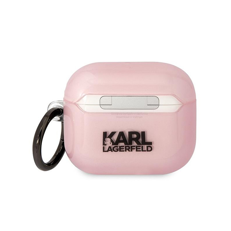 Karl Lagerfeld Ikonik Choupette dėklas, skirtas AirPods 3 – rožinis