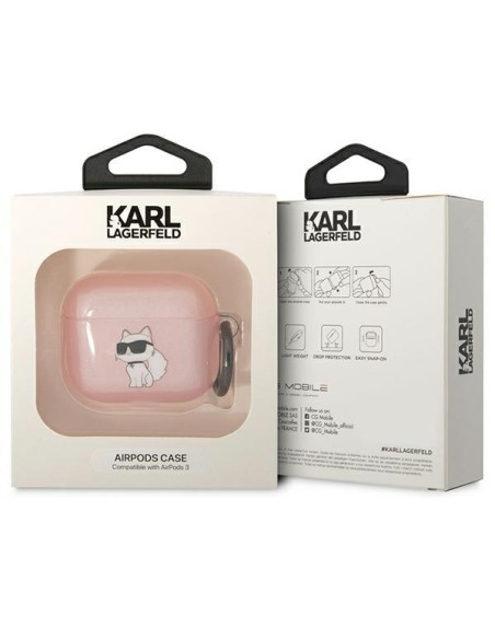 Karl Lagerfeld Ikonik Choupette dėklas, skirtas AirPods 3 – rožinis Karl Lagerfeld Ikonik Choupette dėklas, skirtas AirPods 3 – rožinis