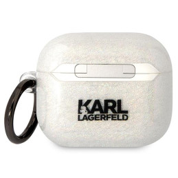 Karl Lagerfeld Glitter Karl&Choupette dėklas, skirtas AirPods 3 - skaidrus