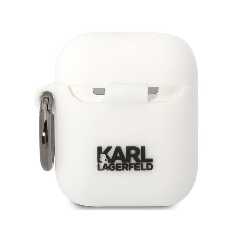 Karl Lagerfeld Silikoninis Karl&Choupette dėklas, skirtas AirPods 1/ 2 - baltas