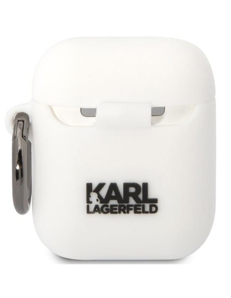Karl Lagerfeld Silikoninis Karl&Choupette dėklas, skirtas AirPods 1/ 2 - baltas Karl Lagerfeld Silikoninis Karl&Choupette dėklas, skirtas AirPods 1/ 2 - baltas