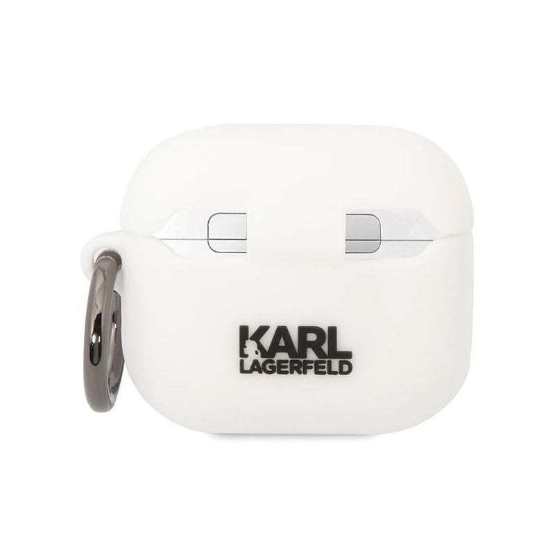 Karl Lagerfeld Silikoninis Karl&Choupette dėklas, skirtas AirPods 3 - baltas