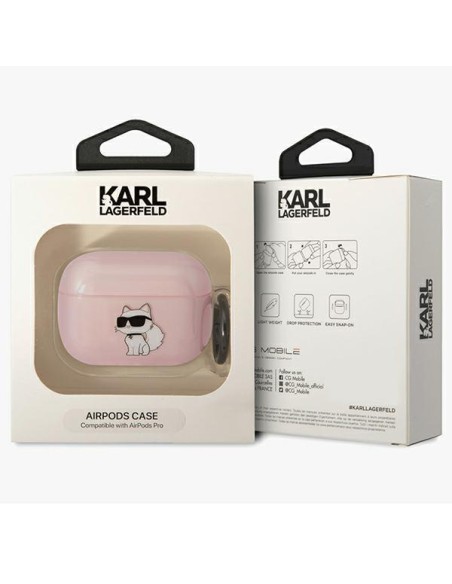 Karl Lagerfeld Ikonik Choupette dėklas, skirtas AirPods Pro – rožinis Karl Lagerfeld Ikonik Choupette dėklas, skirtas AirPods Pro – rožinis